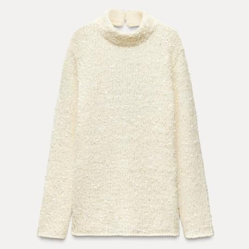 NWT ZARA SEQUINED KNIT SWEATER
